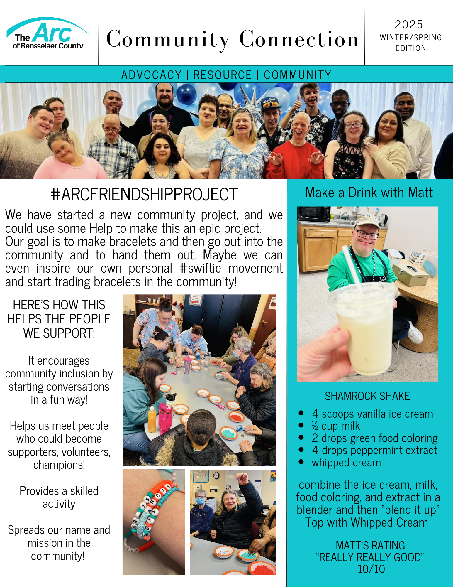 Arc of Rensselaer County Newsletter 