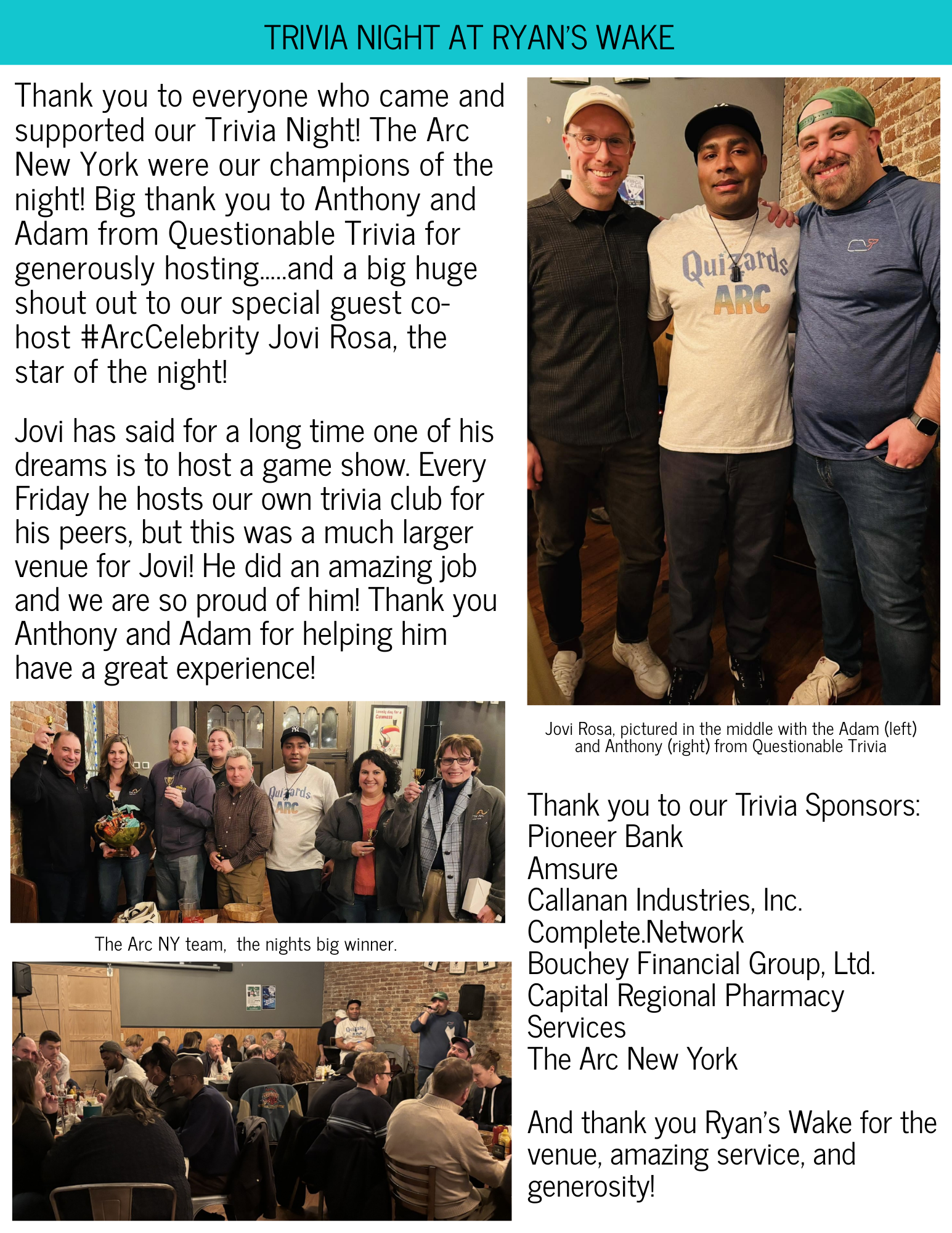 Arc of Rensselaer County Newsletter 