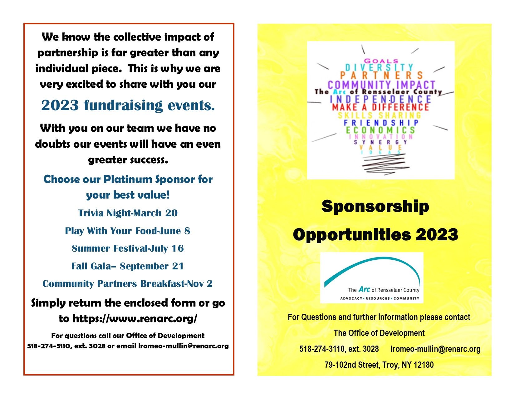 2023 Sponsorship Opportunities